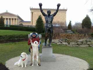 Luke and The Boy at the Rocky Statue